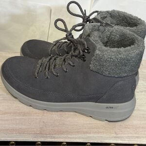 Skechers Gray Lace Up Boots